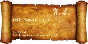 Nádasdi Lili névjegykártya